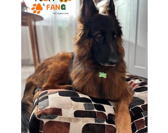 Handmade Dog Bed Cushion – Durable Textured Fabric, Removable Cover | Modern Pet Pillow
