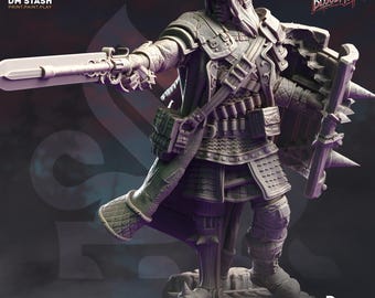 Human Male Hex Hunter Warlock Fighter Miniature – Masked Vampire Hunter – DnD Miniatures – Pathfinder RPG – 32mm – DM Stash