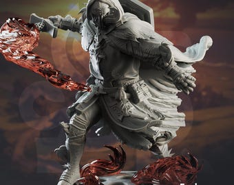 Human Male Paladin Fighter Miniature – DnD Miniatures – Pathfinder RPG – 32mm – DM Stash