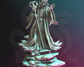 Lich Crypt Encounter Miniature Set | DnD Undead Boss Battle | Skeleton Army & Death Knight Options | TTRPG Dungeon Boss Miniatures