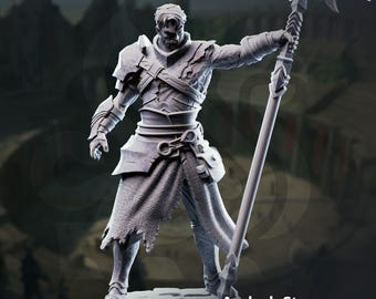 Human Male Hex Hunter Fighter Miniature – DnD Miniatures – Pathfinder RPG – 32mm – DM Stash