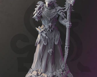 Dragonborn Wizard Miniature | Chaos Sorcerer | 32mm DnD Tabletop Mini | Dragonborn Warlock Spellcaster | DMStash