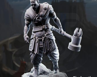 Human Male Barbarian Fighter Paladin Cleric Miniature –  DnD Miniatures – Pathfinder RPG – 32mm – DM Stash