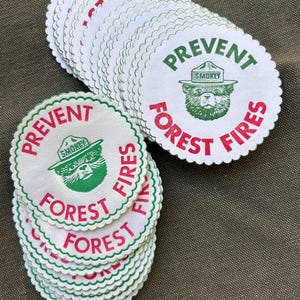 Smokey The Bear Paper Coasters Vintage 1960&#39;s “Prevent Forest Fires” Lot of 28