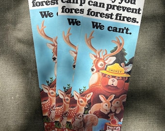 Smokey The Bear Vintage 1979 Bookmark Forest Service Department of agriculture