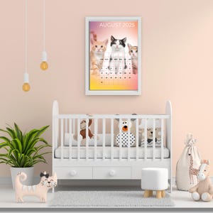 August 2025 Printable Calendar - Cute Cat Theme - Monthly Planner in PDF & PNG