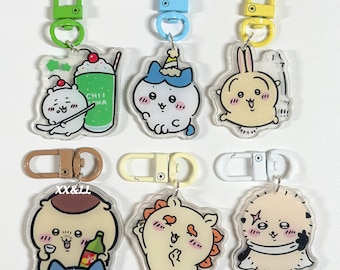 1.6 inches | Chiikawa Keychain | Hachiware Usagi Keychain | Momonga Kurimanju Bag Charm | Rakko Shisa Charm