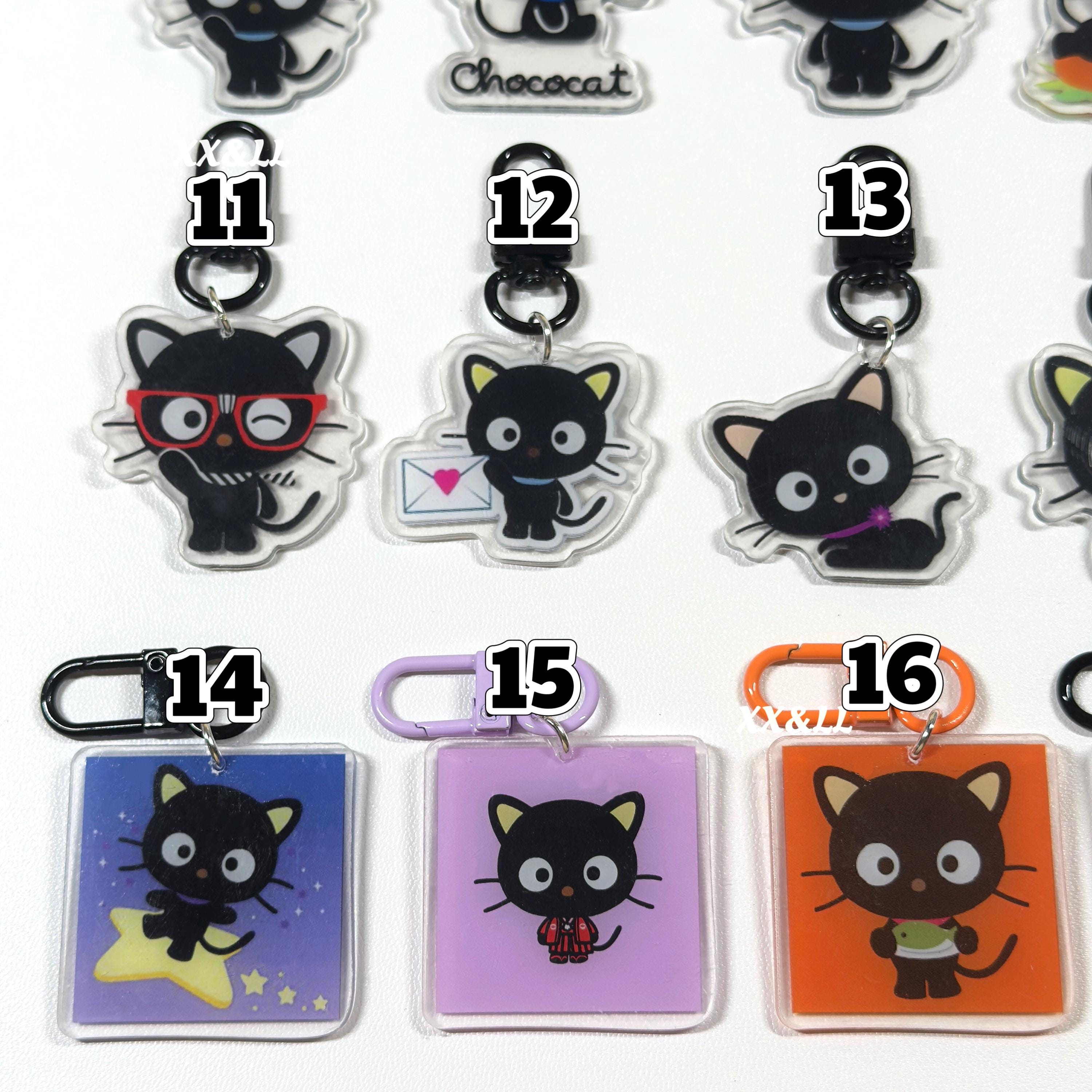 1.6 Inches | Chococat Keychain | Sanrio Acrylic Charm | Black Cat Bag ...