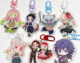 2.4 inches | Japanese Anime Slayer Keychain | Chibi Hashira Bag charm | Japanese Manga Acrylic charm