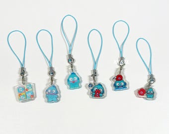 0.8 inches | Hangyodon Phone Charm | Sanrio Blue Fish keychain | Kawaii Phone strap Lanyard | Cartoon Acrylic Bag Charm Gift