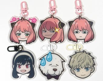 2.4 inches | Spy Style Keychain | Agent family Bag charm | Japanese Anime Chibi  Accessory