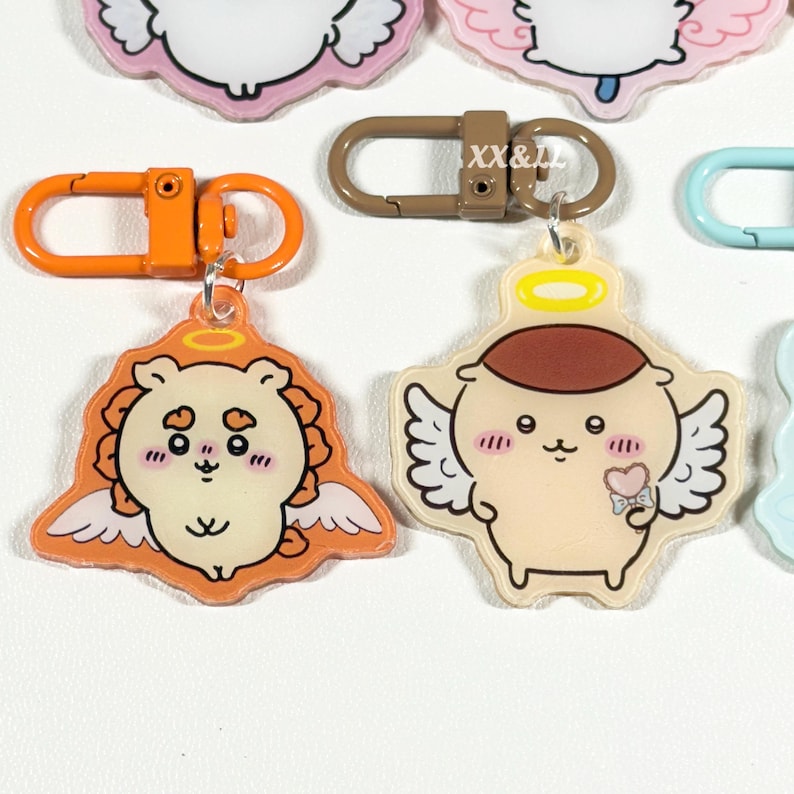 Chiikawa Spring Keychain 1.6 Inches | Chiikawa Angel Acrylic Keychain | Kawaii Chiikawa ...