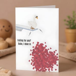 I love you card ‘Falling for you? Babe, I dove in’ - Ink & Spice co Cards