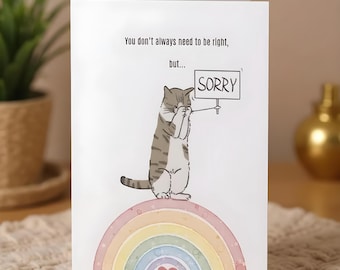 Funny Cat 'I'm Sorry' Card, Cheeky Apology