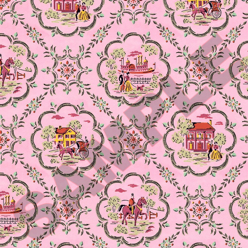 Printable Vintage Victorian Dollhouse Wallpaper Download 1:12 | Etsy