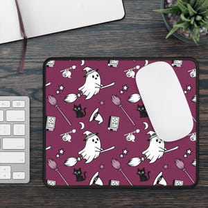 Witchy Ghost Mouse Pad: Dark Academia Desk Decor