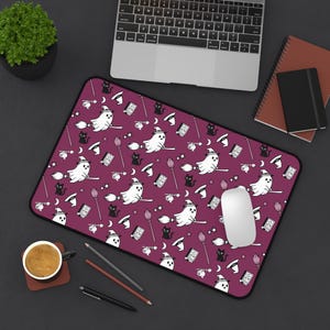 Witchy Ghost Desk Mat: Dark Academia Office Decor