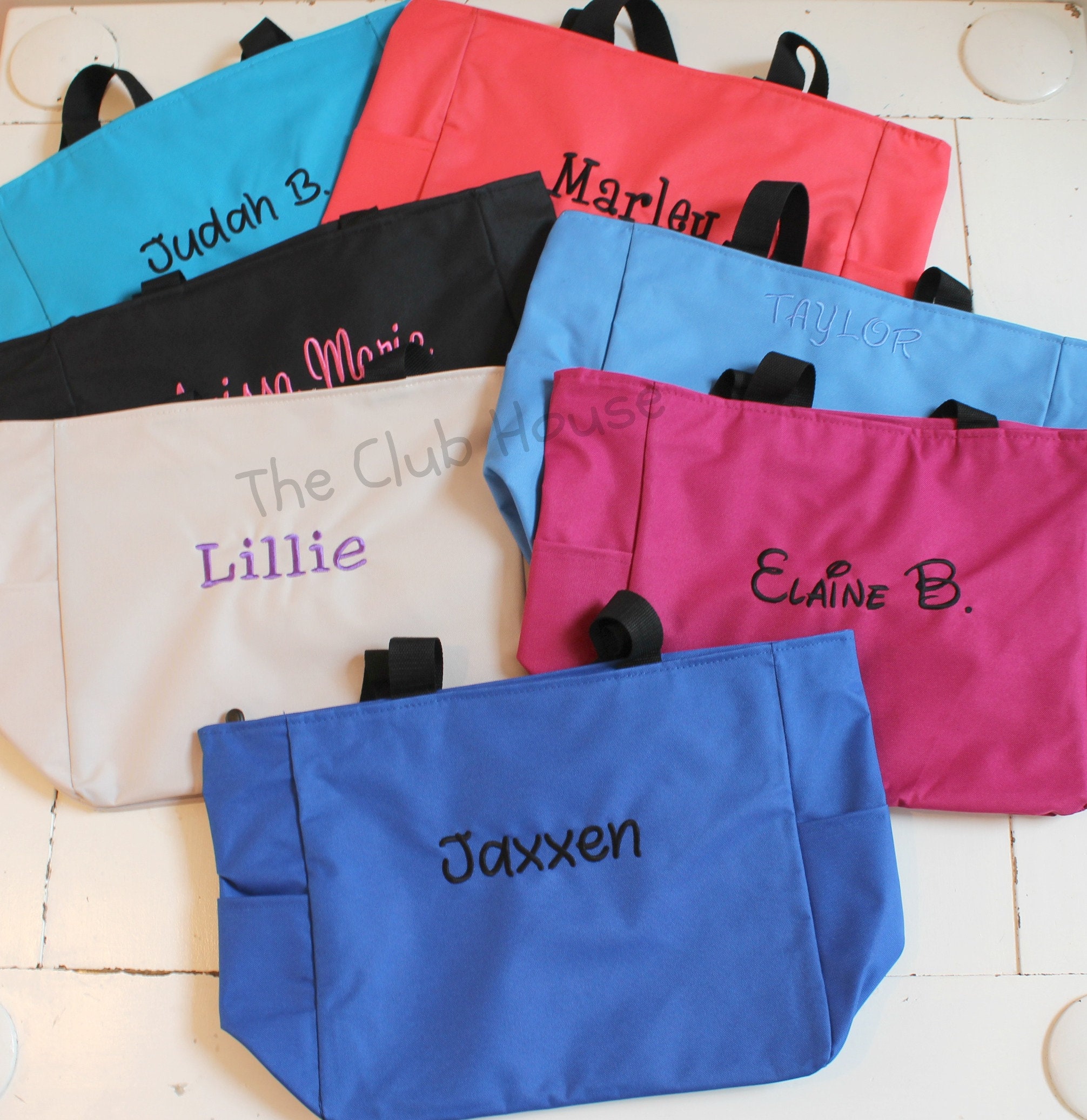 Personalized Daycare Bag Monogram Tote with Zipper Closure Etsy