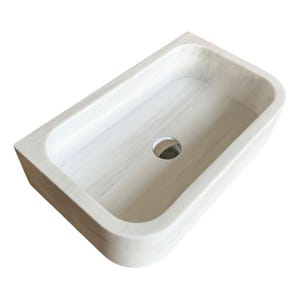 Ready To Ship! Dolomite Stone Sink, White Marble Sink, Wall Mounted Sink, Bathroom Sink, Vessel Sink, Powder Room Sink, Custom Order Sink