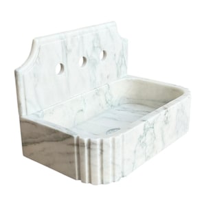 Calacatta Viola Monet Marble Sink, Custom Stone Sink, Small Marble Sink, Wall Mounted Sink, Powder Room Sink, Marble Basin