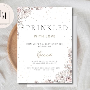 Sprinkled With Love | Baby Sprinkle Shower | Editable Invitation Template | Baby Shower | Digital & Printable Baby Shower Download | Invite