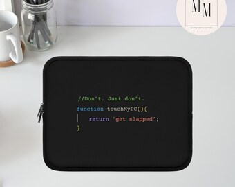 Funny JavaScript Laptop Sleeve • Programmer Laptop Case • Tech Humor Gift for Coders, Developers & IT Pros