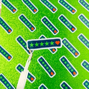 Pegatina de vinilo de cinco estrellas de Letterboxd / Pegatina hecha a mano, regalo para amantes del cine / Película brillante impermeable, decoración y pegatina de cultura pop