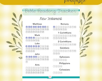 Bible Reading Tracker Printable | Read the Bible in a Year | Christian Printable | Scripture Reading Checklist (Digital Download)