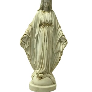 Virgin Mary Statue | Religious Catholic Figurine | Handmade Blessed Mother Sculpture | Christian Home Decor Gift