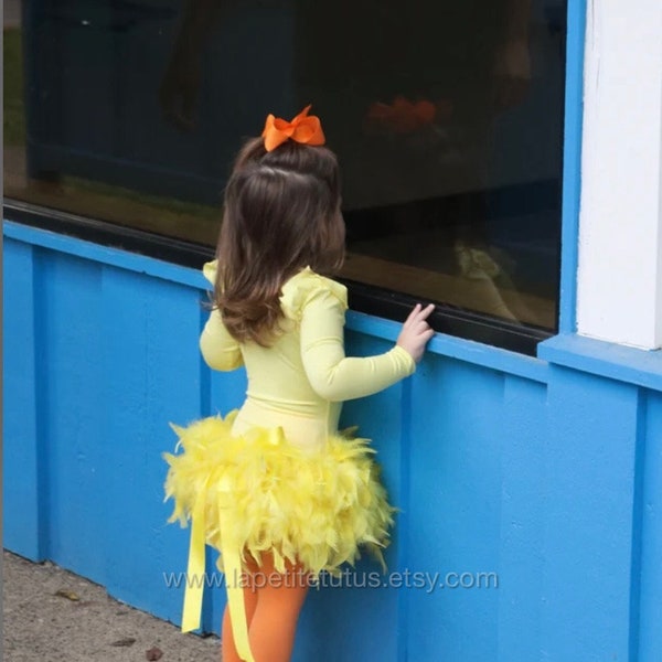 Duck tutu, yellow chick tutu, feather tutu, halloween costume, toddler tutu, girls tutu, chicken tutu, halloween costume, photo prop