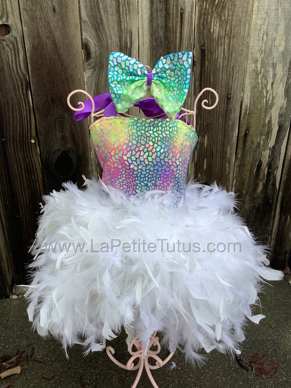 neon feather dress Dressime One-Shoulder Neon Keyhole Feathers A-Line Prom Dress dressime