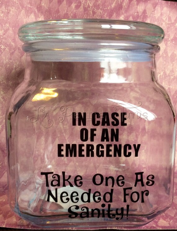Custom Funny Candy Jar Sanity Emergency Office Home Counter Etsy Custom Funny Candy Jar Sanity Emergency Office Home Counter Etsy