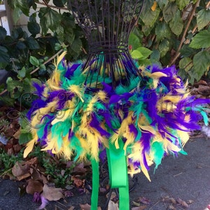 Girls Mardi Gras feather tutu, girls tutu, toddler tutu, feather tutu, custom color, costume accessory, Mardi Gras tutu, custom tutu image 2