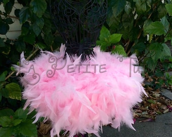 Pink girls princess feather tutu, girls tutu, toddler tutu, feather tutu, custom color, costume accessory, first birthday, princess tutu