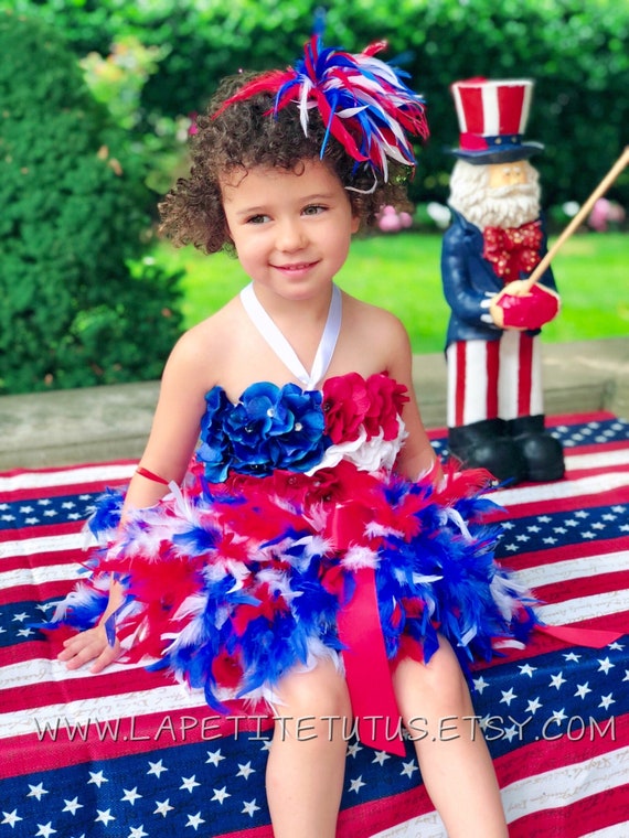 Patriotic Dress America Pride Floral 