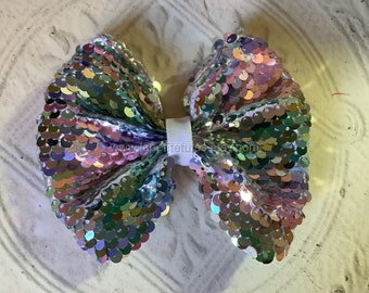 Girls pastel sequin hairbow