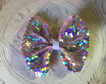 Girls pastel sequin hairbow