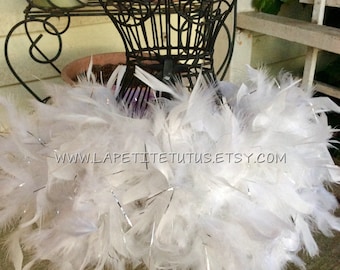 plus size white feather tutu