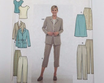 Simplicity 9081 - UNCUT pattern - Size14-16-18-20 - Misses Belted Jacket - Skirt - Pants and Knit Top - Crop Pants - Casual Resort Wear