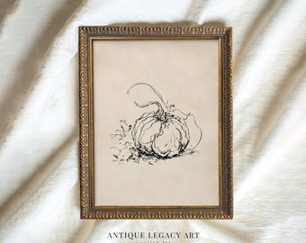 Impresión de tinta de calabaza vintage, decoración rústica de granja (descarga digital)