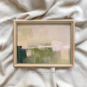 Abstract Summer Landscape Print, Soft Green & Beige Painting Printable Wall Art, Modern Minimalist Hosting Decor, Digital Download