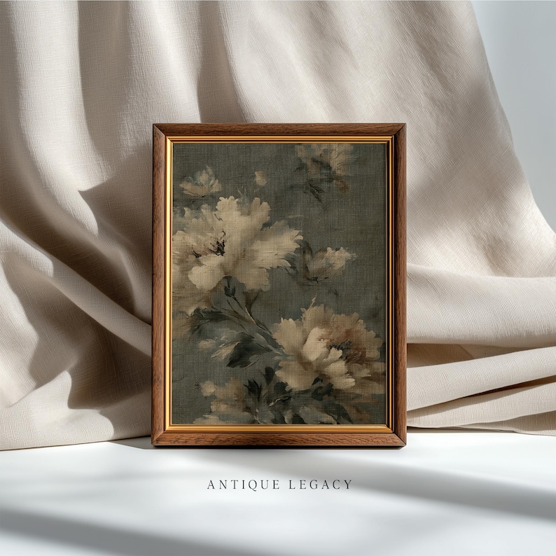 Vintage bloemen schilderij muurkunst | Moody Botanical afdrukbaar [digitale download] - 755 afbeelding 9