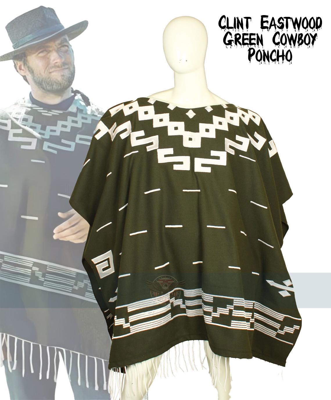 A Fistful of Dollars A Man With No Name Green Clint Eastwood Cowboy Poncho
