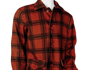 1950 Vintage Wool Plaid Red Flannel Hunting Field Jacket - Etsy
