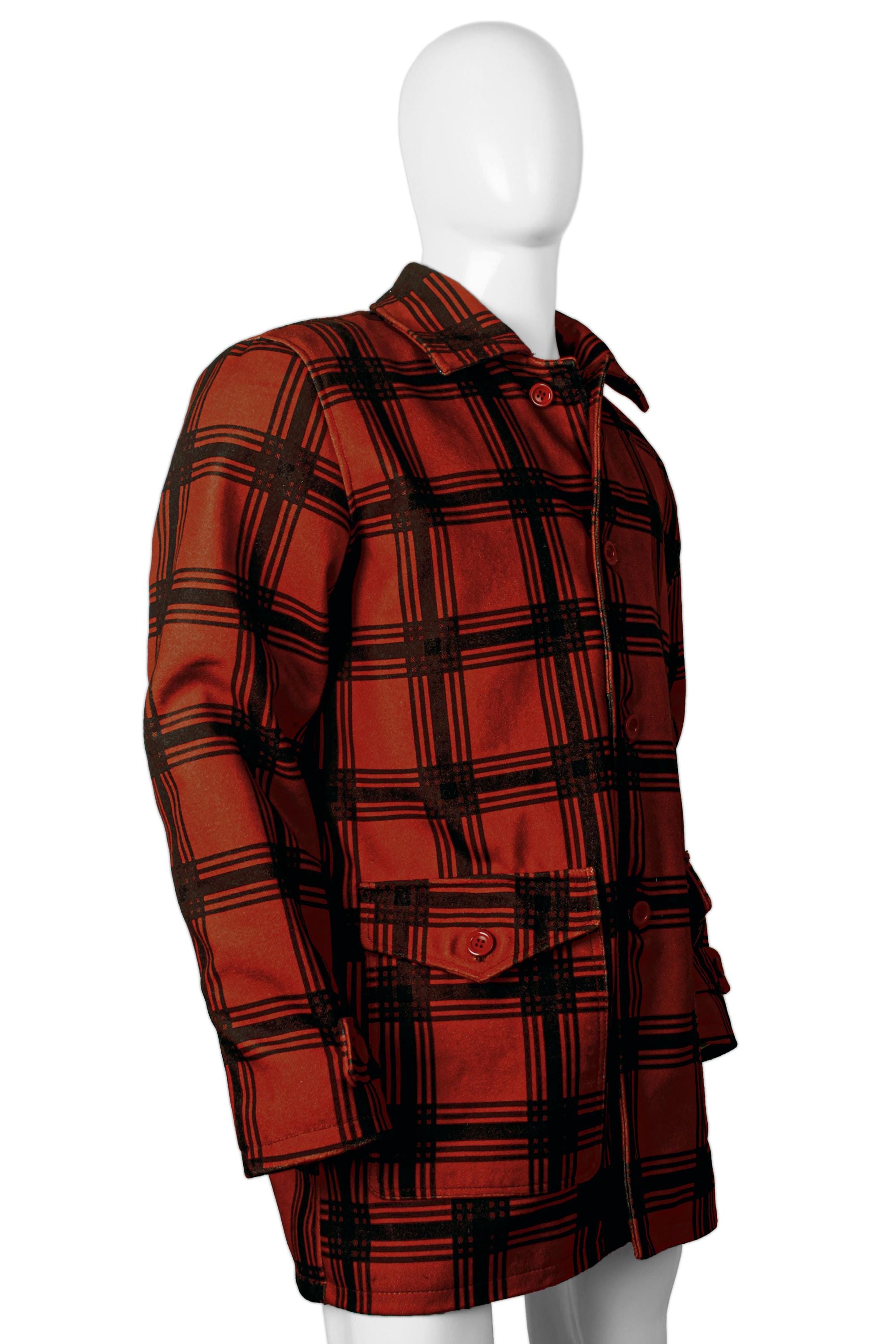 1950 Vintage Wool Plaid Red Flannel Hunting Field Jacket - Etsy