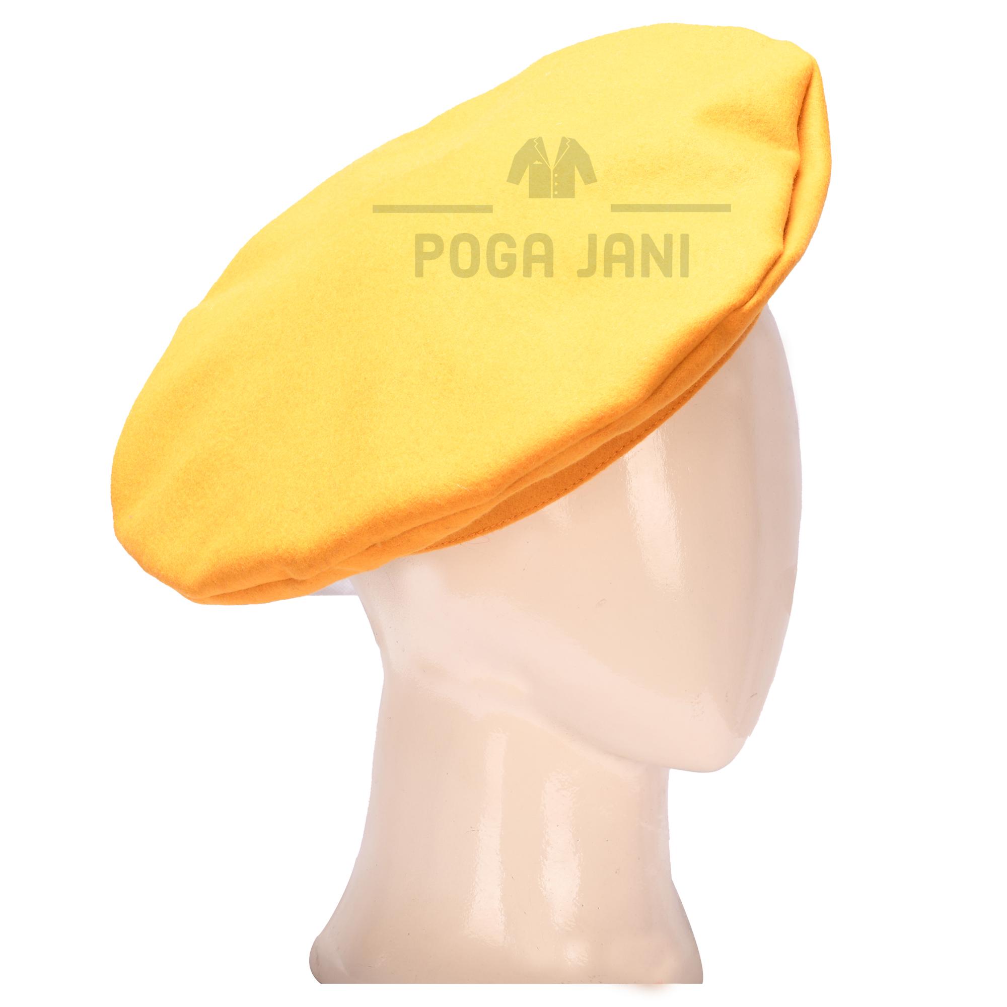 6531 Wool French Beret Hat Solid Color Beret Cap For Women Girls (mud Yellow) Wool French Beret - Lemon main image 4