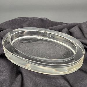 Vintage & signierte Art Deco CARTIER Bleikristall Große ovale Kunstglasschüssel oder Schale