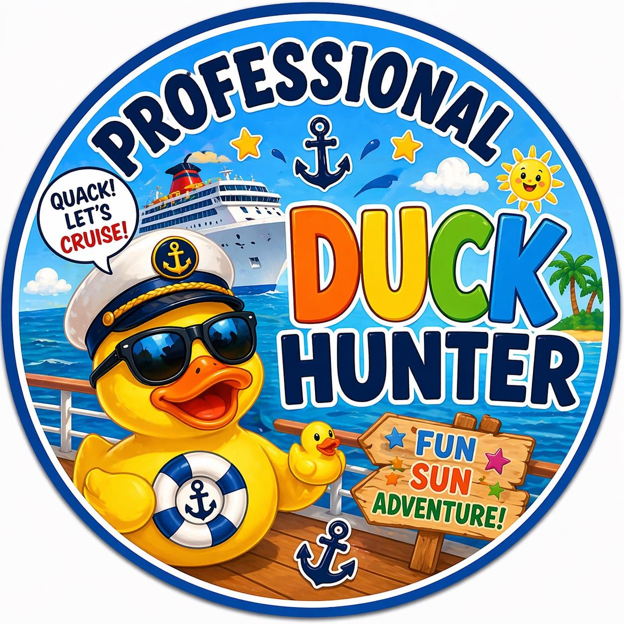 Duck Profession Professional Duck Hunter Cruise Door Magnet Funny Cruise Duck Magnet ...