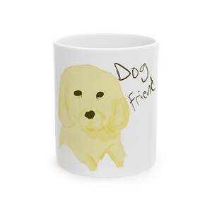 Amico Cane: Ritratto Digitale di Animale Domestico, Tazza con Illustrazione Minimalista di un Cane