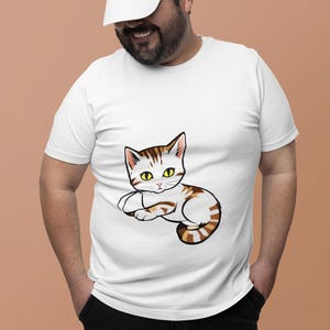 Cute Cat Graphic Tee, Cat Lover T-Shirt, Animal Lover Gift, Casual Wear, Birthday Gift, Funny Cat Shirt